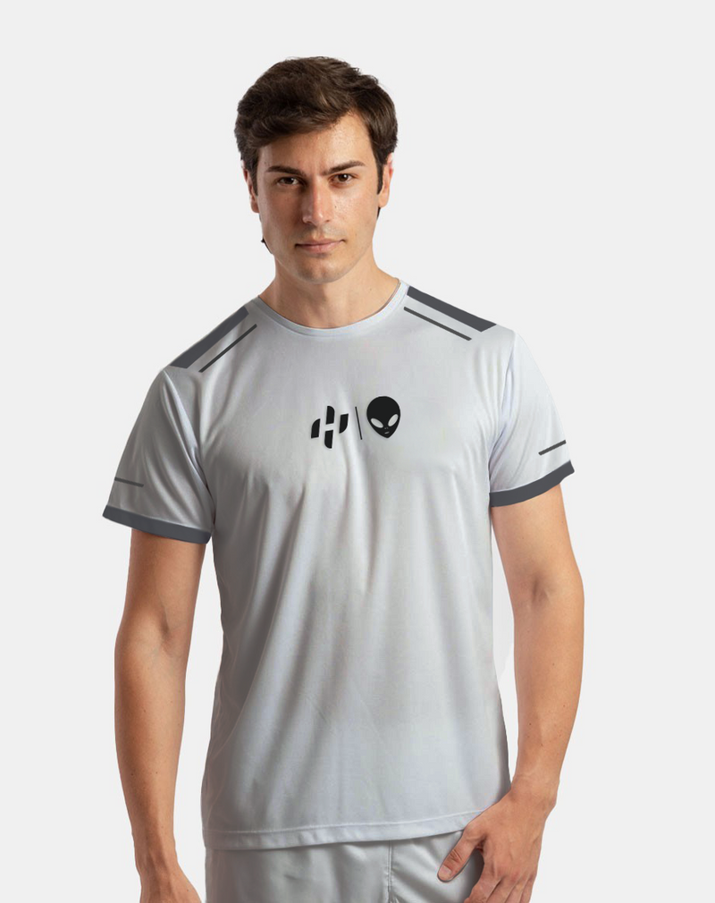 Load image into Gallery viewer, Hirostar Alien Padel T-shirt Tolito Aguirre Lichtgrijs
